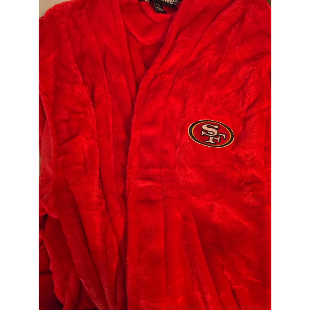 Northwest San Francisco 49ers Red Plush Fleece‎ Robe Mens L/XL NFL Loungewear